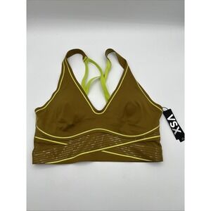 Victoria's Secret Sport Bra VSX Size Small Olive Brown Neon NWT Light Support